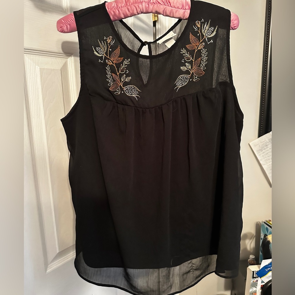 Ava & Viv Embroidered Tank Top Blouse